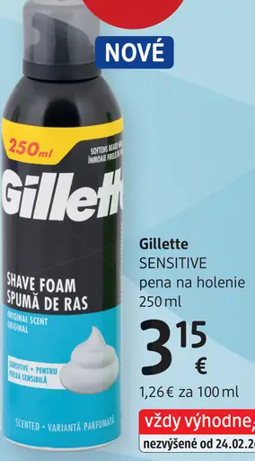 Gillette Sensitive pena na holenie