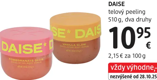 Daise telový peeling, dva druhy