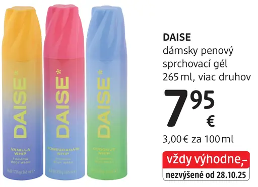 Daise dámsky penový sprchovací gél, viac druhov