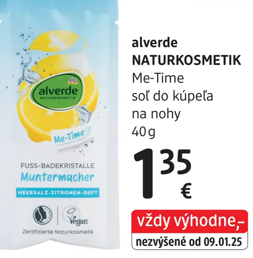 Alverde Naturokosmetik Me-Time soľ do kúpeľa na nohy