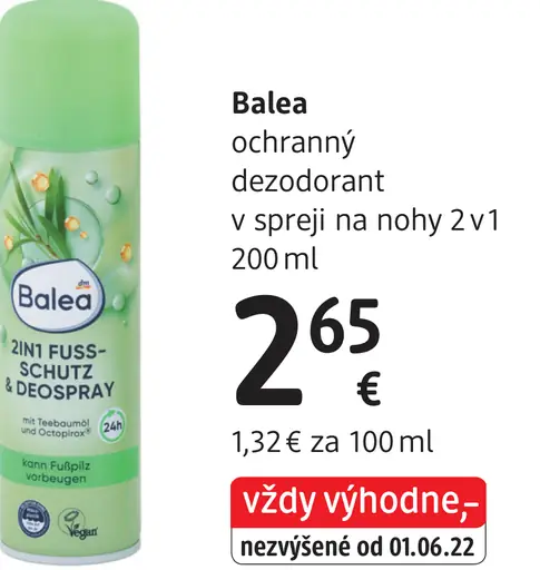 Balea ochranný deodorant v spreji na nohy 2 v 1