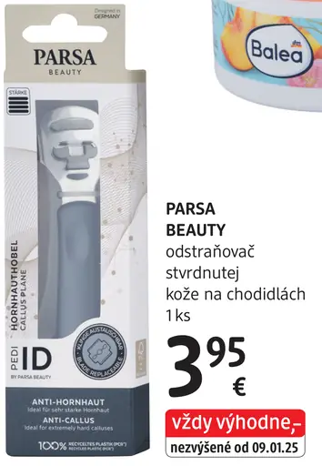 Parsa Beauty odstraňovač stvrdnutej kože na chodidlách