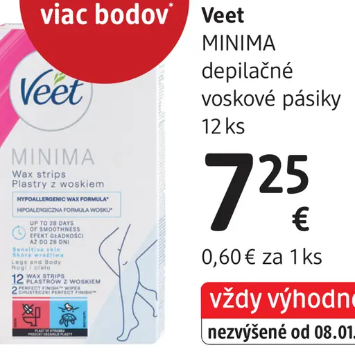 Veet Minima depilačné voskové pásky