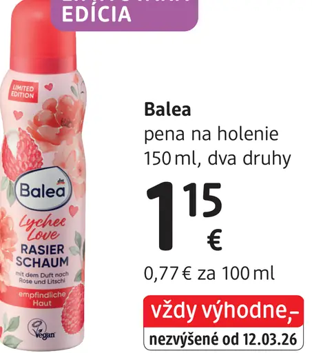 Balea pena na holenie rôzne druhy