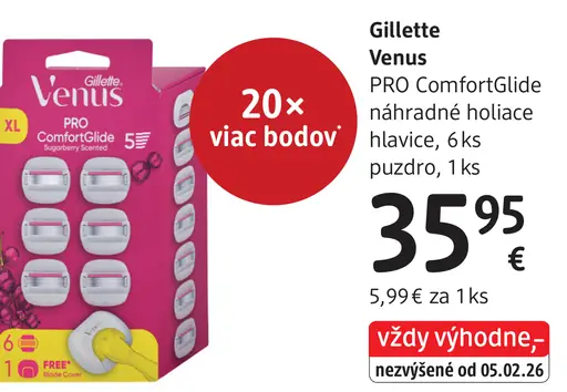 Gillette Venus Pro ComfortGlide náhradné holiace hlavice