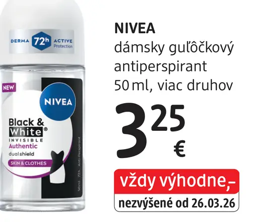 Nivea dámsky guľôčkový antiperspirant