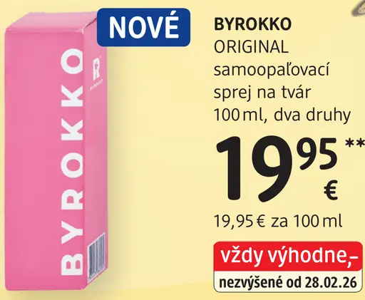 Byrokko Original samoopaľovací sprej na tvár
