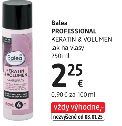 Balea Professional Keratin & Volumen lak na vlasy