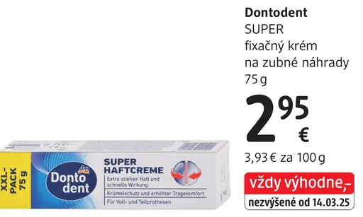 Dontodent Super fixačný krém na zubné náhrady
