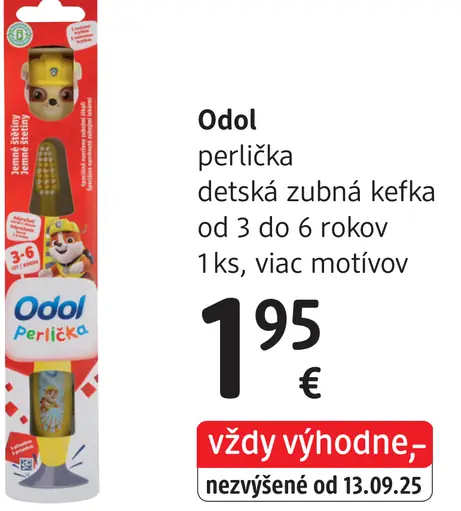 Odol perlička detská zubná kefka od 3 do 6 rokov
