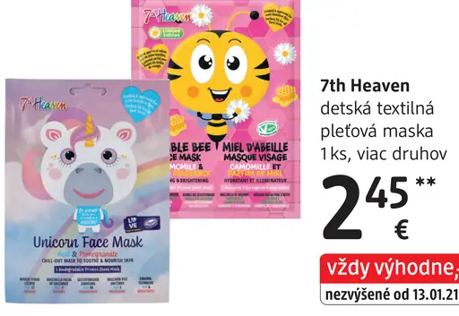 7th Heaven detská textilná pleťová maska