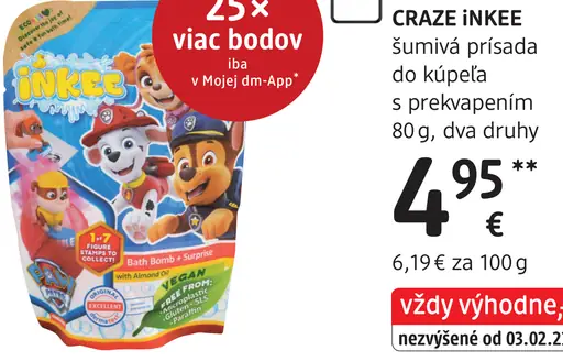 CRAZE INKEE šumivá prísada do kúpeľa