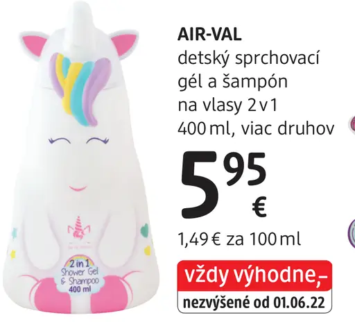 AIR-VAL detský sprchovací gél a šampón na vlasy 2 v 1