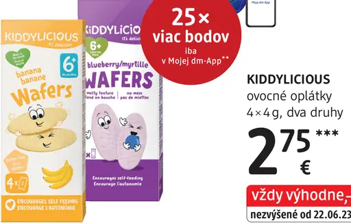 Kiddylicious ovocné oplátky