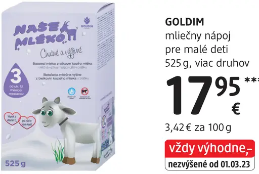 Goldim mliečny nápoj pre malé deti