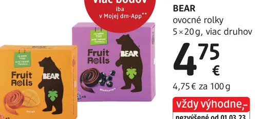 BEAR ovocné rolky