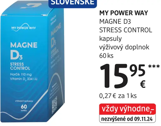 MY POWER WAY Magne D3 Stress Control kapsuly výživový doplnok