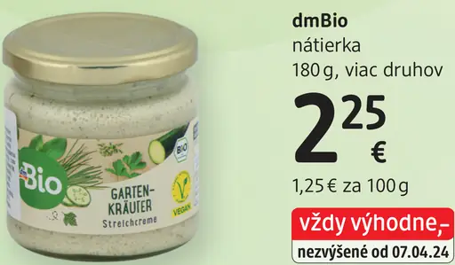 DmBio nátierka viac druhov
