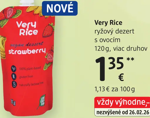 Very Rice ryžový dezert s ovocím