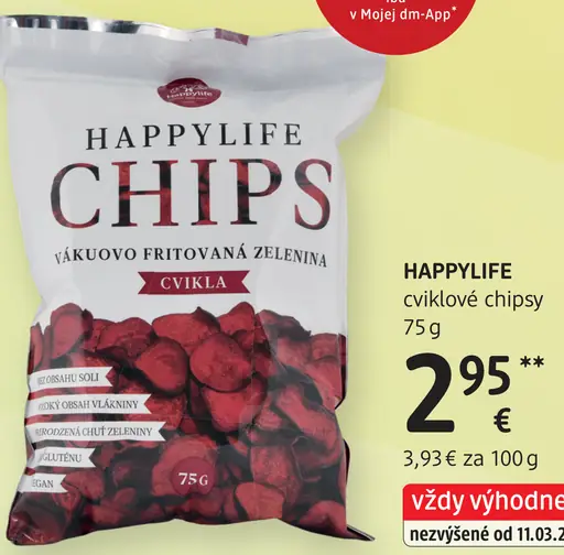 Happylife cviklové chipsy