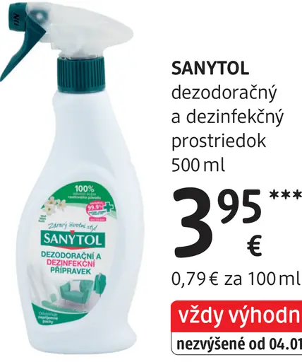 Sanytol dezodorácia a dezinfekčný prostriedok
