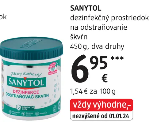 Sanytol dezinfekčný odstraňovač škvŕn