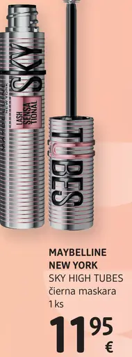 Maybelline New York Sky High Tubes čierna maskara
