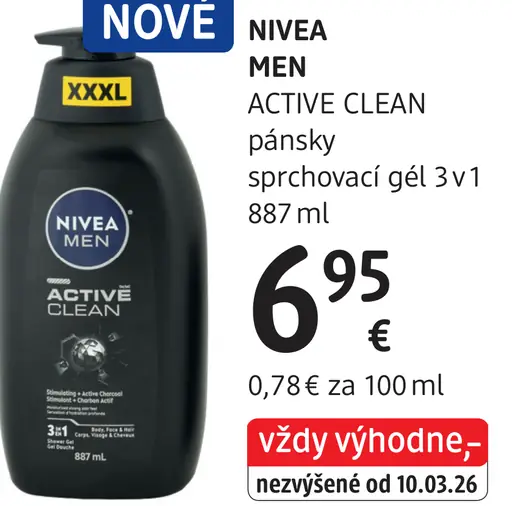 Nivea Men Active Clean 3 v 1 sprchovací gél