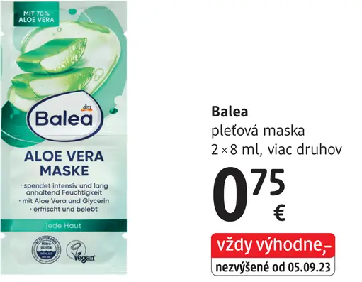 Balea Aloe Vera pleťová maska
