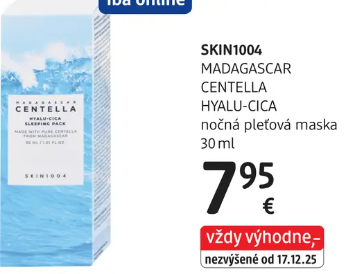 Skin1004 Madagascar Centella Hyalu-Cica nočná pleťová maska