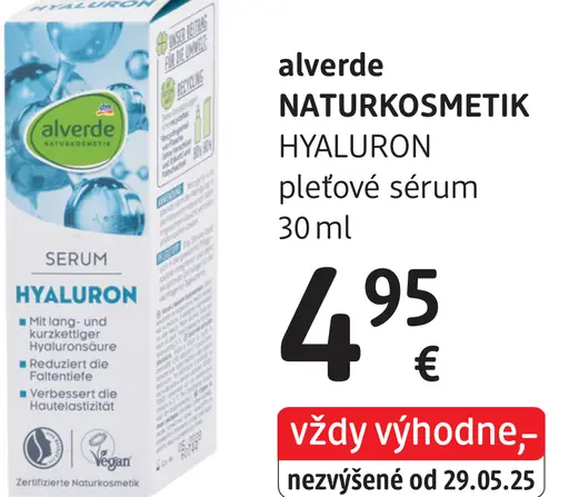 Alverde Naturkosmetik Hyaluron pleťové sérum