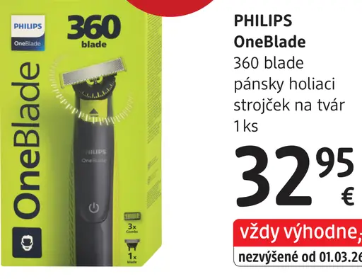 Philips OneBlade 360 blade pánsky holiaci strojček na tvár