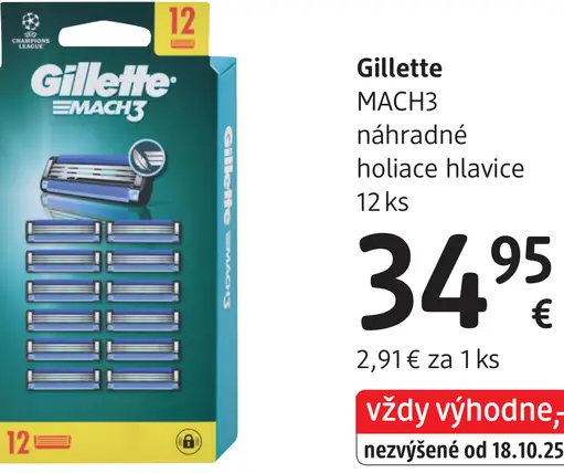 Gillette Mach3 náhradné holiace hlavice