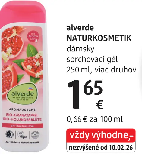 Alverde NATURKOSMETIK dámsky sprchovací gél