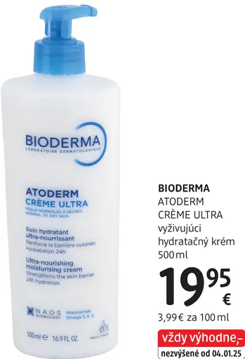 Bioderma Atoderm Crème Ultra vyživujúci hydratačný krém