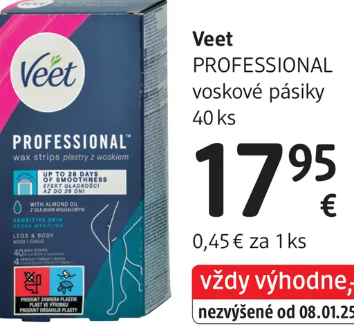 Veet Professional voskové pásiky