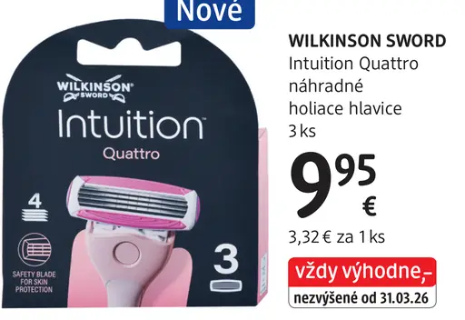 Wilkinson Sword Intuition Quattro náhradné holiace hlavice