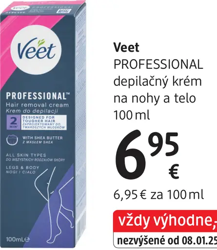 Veet Professional depilačný krém na nohy a telo