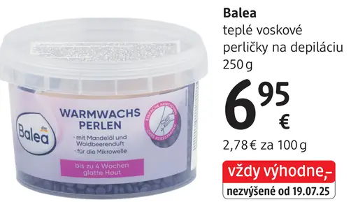 Balea teplé voskové perličky na depiláciu