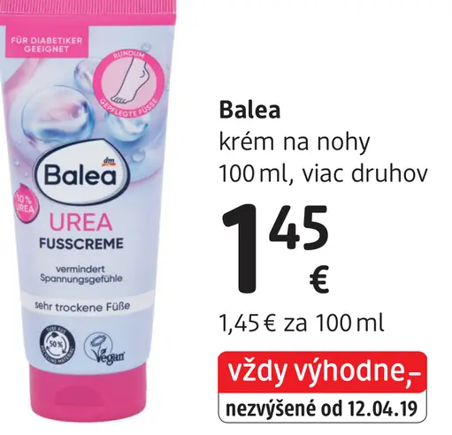 Balea UREA krém na nohy