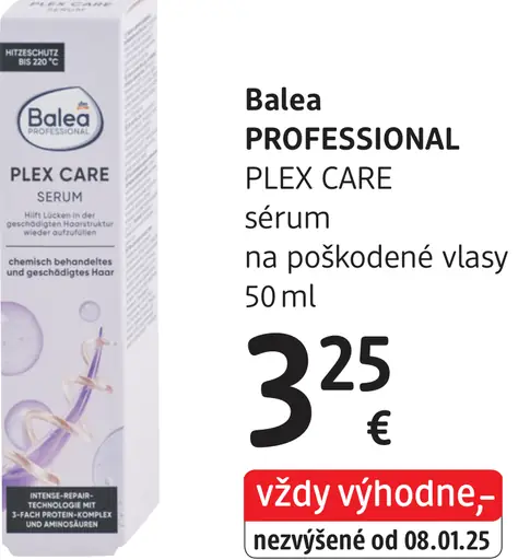 Balea Professional Plex Care sérum na poškodené vlasy