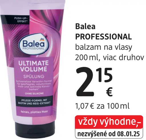 Balea Professional balzam na vlasy Ultimate Volume