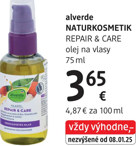 Alverde Naturkosmetik Repair & Care olej na vlasy
