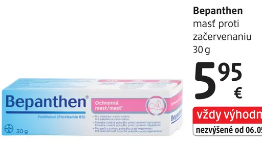 Bepanthen mast proti začervenaniu