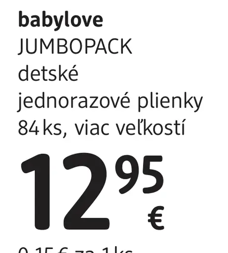Babylove detské jednorazové plienky