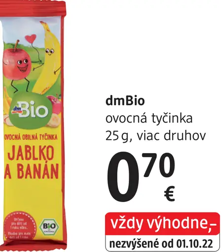 DmBio ovocná tyčinka