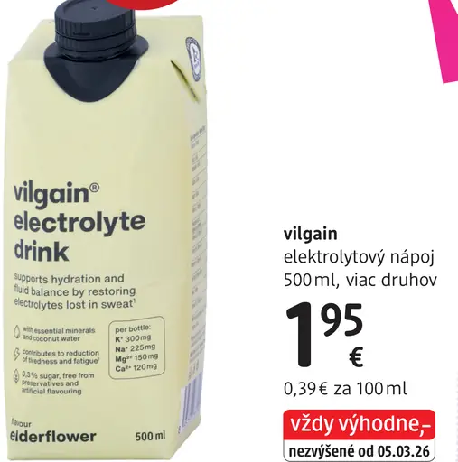 Vilgain electrolyte drink elektrolytový nápoj