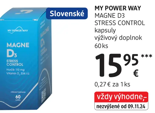 MY POWER WAY Magne D3 Stress Control kapsuly výživový doplnok