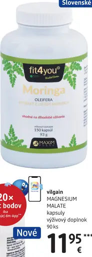 Fit4you Moringa oleifera kapsuly výživový doplnok