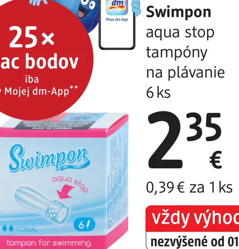 Swimpon aqua stop tampóny na plávanie